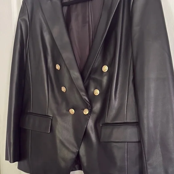 INC International Concepts Black Double-Breasted Blazer - Picture 4 of 5